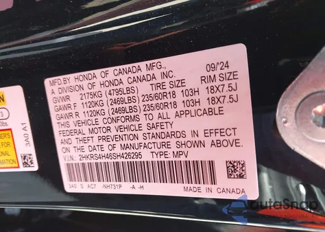 2025 Honda Cr-V Ex Awd from USA, damaged, VIN 2HKRS4H46SH426295